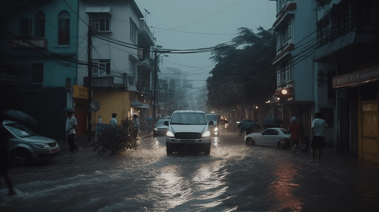 720暴雨摄影照片_暴雨洪涝水灾