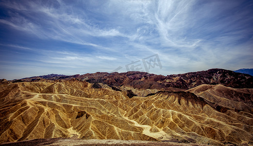 天气炎热摄影照片_Zabriskie 点，死亡谷，加利福尼亚州，美国