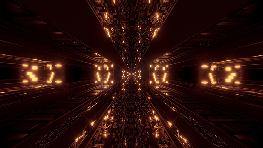 3d背景质感摄影照片_未来派时尚质感科幻隧道走廊壁纸 3D 渲染