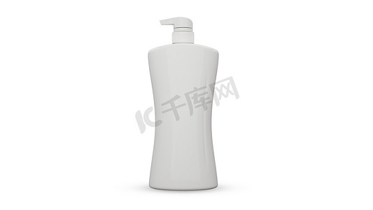 用于插入品牌标签的喷雾瓶模型泵型白色，用于医疗护肤化妆品，3D 渲染