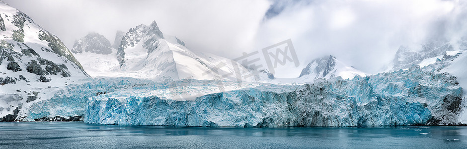 北极区摄影照片_南极洲极冠全景图，南极洲近水极冠