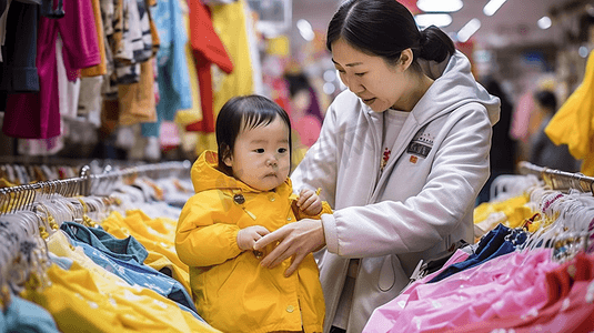 母婴购物节摄影照片_母婴店营业员推销产品