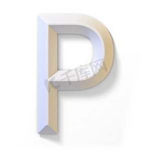 白色立体字体 LETTER P 3D