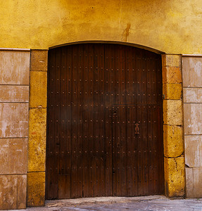 具有有趣质感的旧门，建筑元素，有趣的建筑入口，复古风格