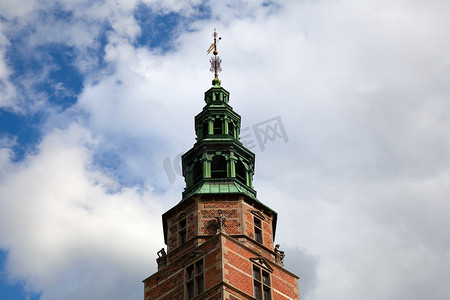 罗森博格摄影照片_罗森博格城堡塔，哥本哈根，丹麦