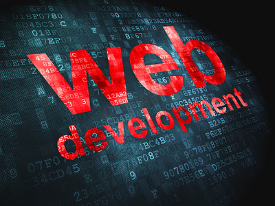 Seo web 开发概念： 数字背景上的 Web 开发
