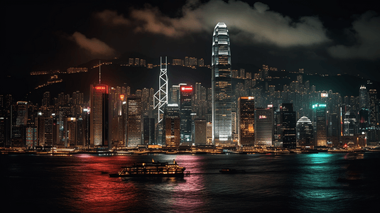 香港回归25摄影照片_香港城市夜景