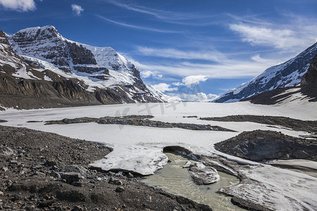 加拿大落基山脉的阿萨巴斯卡冰川