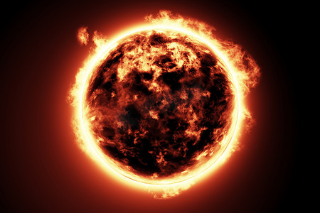 特效大火球摄影照片_太阳的大火球