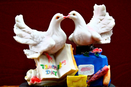 红色矢量鸽子摄影照片_可爱的夫妇的美丽的鸽子象征
