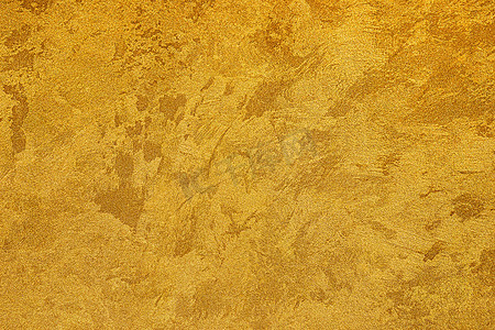金色装饰石膏或混凝土的质地。