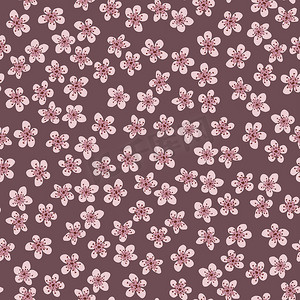 无缝图案与盛开的日本樱花，用于织物、包装、壁纸、纺织品装饰、设计、邀请函、印刷、礼品包装、制造。 
