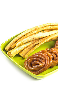 印度美食 Fafda 和 Jalebi，古吉拉特邦的特色名菜。
