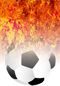 火焰矢量摄影照片_咆哮的燃烧的足球