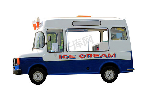 孤立的冰淇淋车