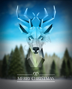 圣诞快乐矢量与时髦驯鹿设计