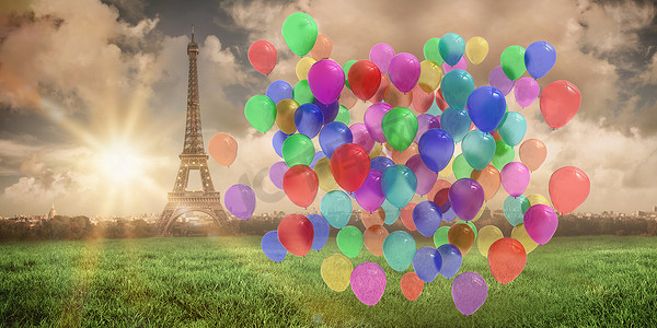 彩色气球的合成图像