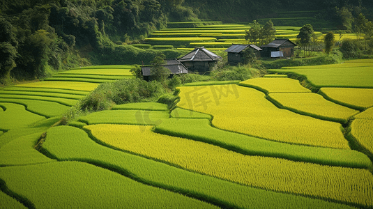 乡村田园风景插画