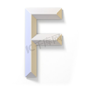 白色立体字体 LETTER F 3D