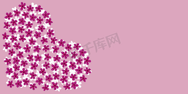茶馆礼券摄影照片_现代名片设计模板，以紫红色为心，淡紫色背景上的白色樱花装饰。高级礼券模板、折扣券、贺卡、包装。复制空间