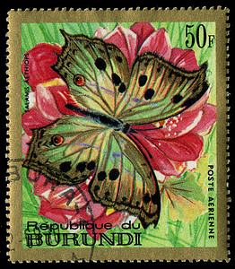 布隆迪共和国 — 大约 1971 年：印在布隆迪的邮票显示一只蝴蝶萨拉米斯 aethiops，大约