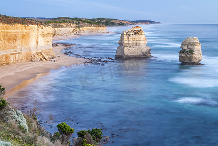悬崖路摄影照片_澳大利亚大洋路十二使徒岩日落美景