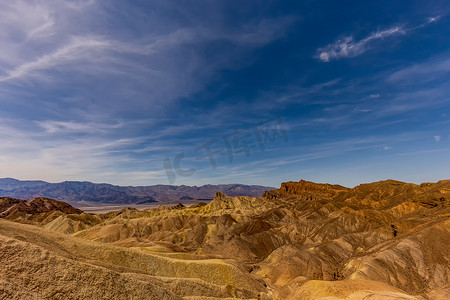 天气炎热摄影照片_Zabriskie 点，死亡谷，加利福尼亚州，美国