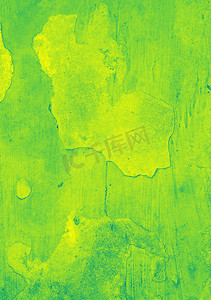 Grunge 绿色和黄色彩绘墙