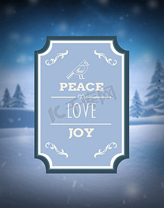 和平爱与欢乐矢量反对雪景