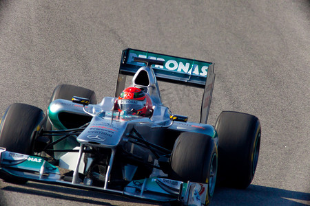 赛拉摄影照片_梅赛德斯 F1 车队，迈克尔·舒马赫，2011 年