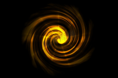 七一大气摄影照片_黑色背景上带金色雾的发光螺旋隧道