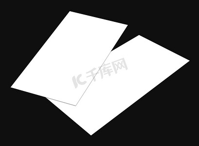 名片模板空白摄影照片_用于演示的空白白色传单模板模型