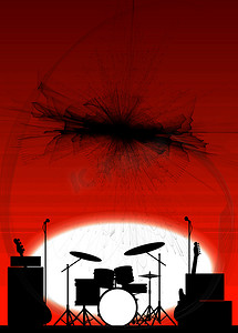 吉他音乐海报摄影照片_摇滚乐队海报背景