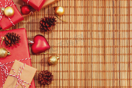 贺卡内页模板摄影照片_圣诞节或新年贺卡模板。