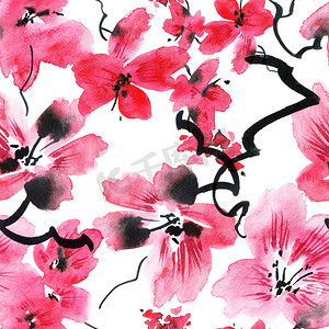 盛开的樱花树图案
