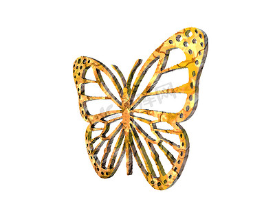 蝴蝶形状的金色胸针