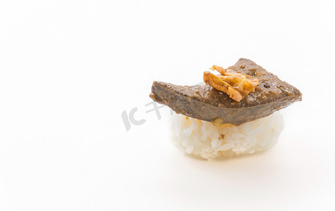 寿司食物摄影照片_鹅肝寿司