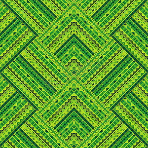 绿色几何部落图案