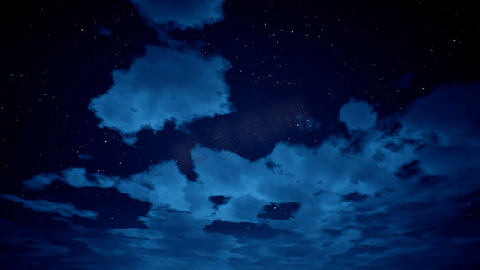 时间风摄影照片_cloudscape 与星星 3d 渲染