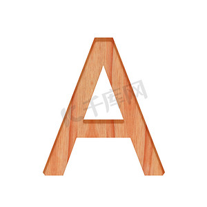 木制复古字母图案美丽的 3d 隔离在白色背景，大写字母 A