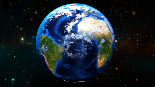 大气全球摄影照片_美丽的地球自转。 