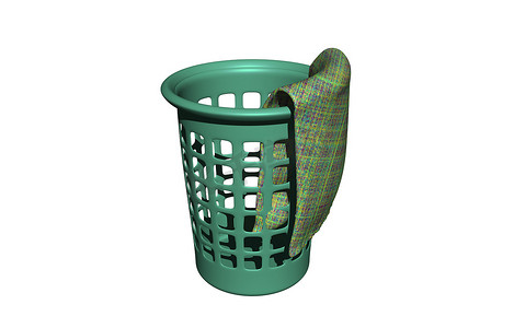 有布的绿色塑料篮子