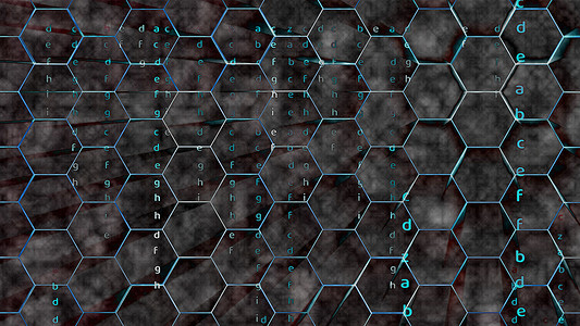 右上角矩阵字母线保护光爆的数字抽象六边形维度