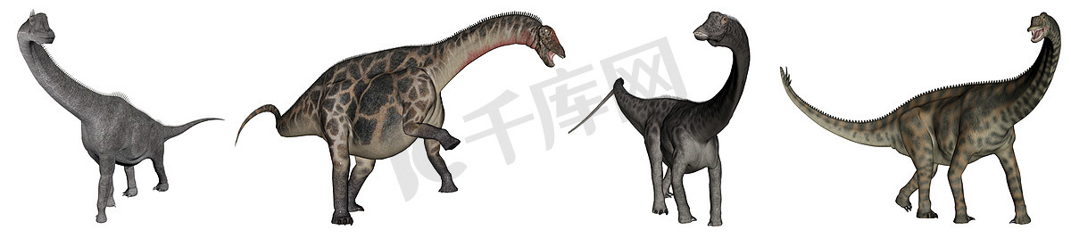 侏罗纪蜥脚类恐龙 - 3D 渲染