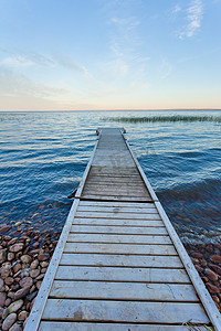 艾伯塔摄影照片_小奴湖码头景观加拿大艾伯塔省