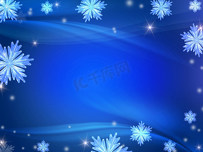 抽象星光摄影照片_蓝色圣诞背景