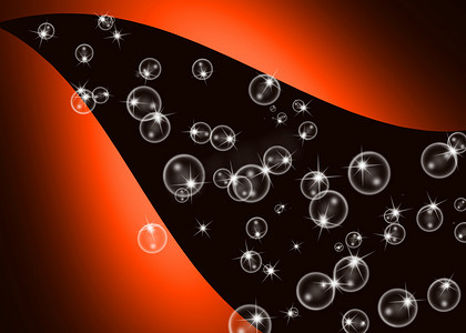 设计气泡抽象橙色和黑色背景