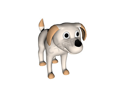 卡通狗摄影照片_耳朵松软的可爱卡通狗