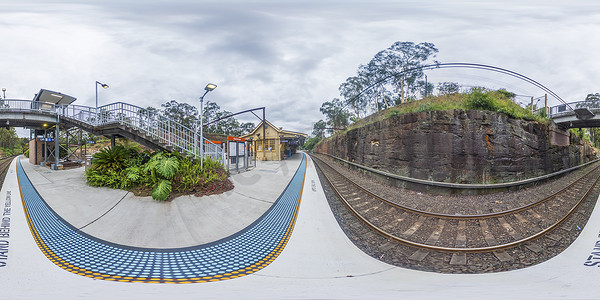 澳大利亚地区格伦布鲁克火车站球形360度全景照片