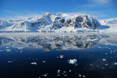 晴朗天气下的南极景观